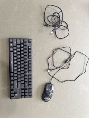 HyperX Black Wired Mechanical Keyboard with Black Perforated USB Mouse